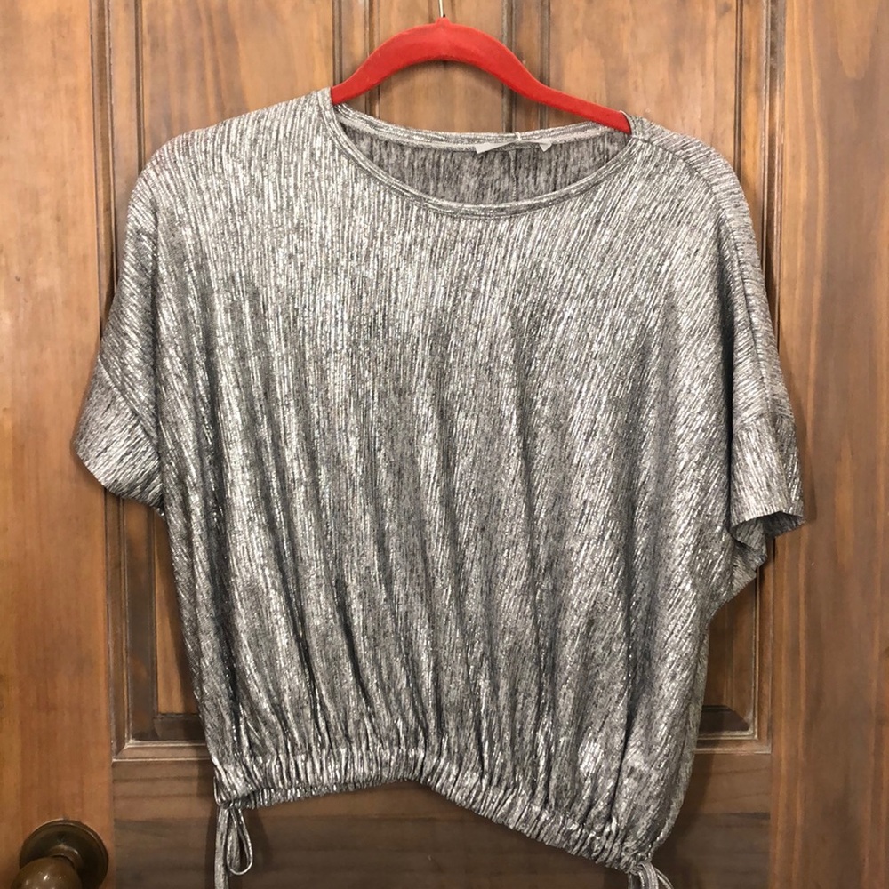 Shimmery silver shirt!